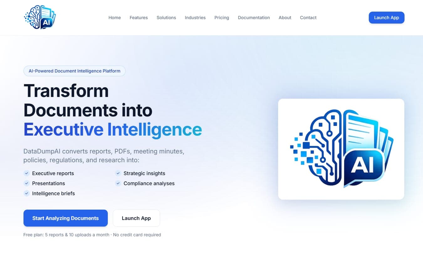 DataDumpAI product screenshot